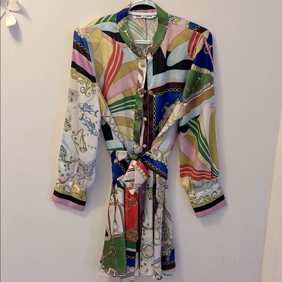 Zara Dresses & Skirts - Multicolor Chain Print Dress